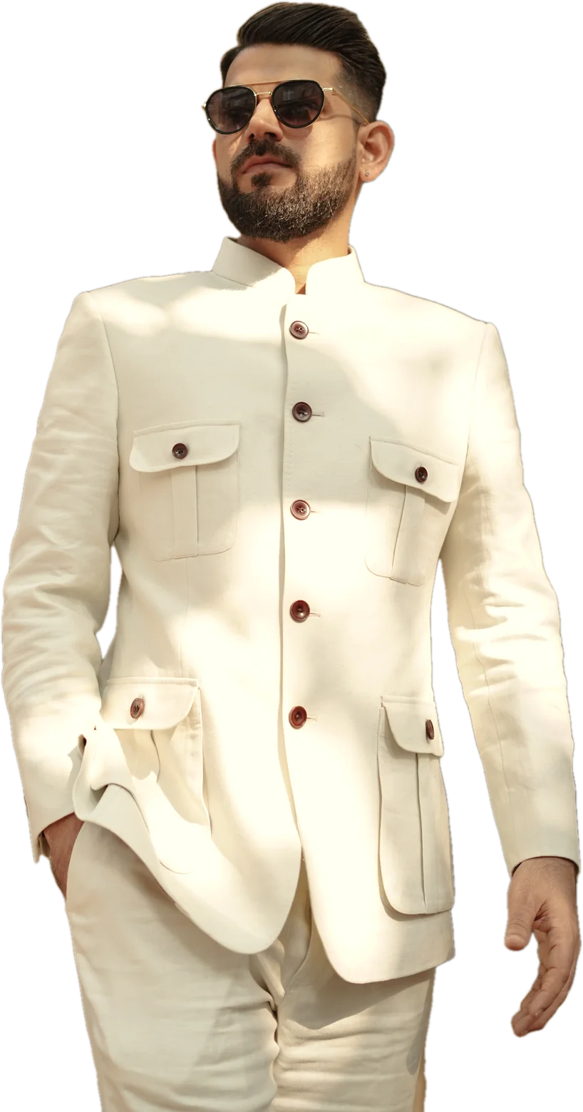 Bandhgala — In ivory