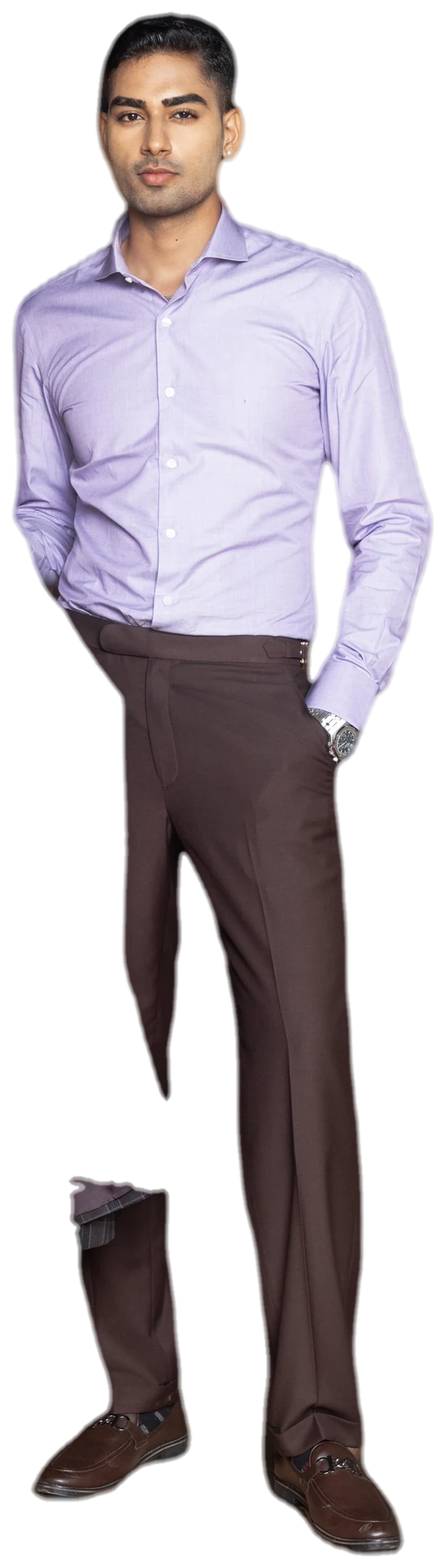 Shirt — Cutaway collar, in lilac