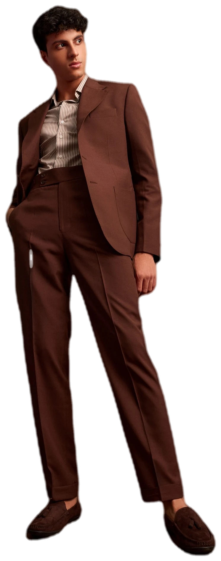 Two-piece suit — Single-breasted, in chocolate