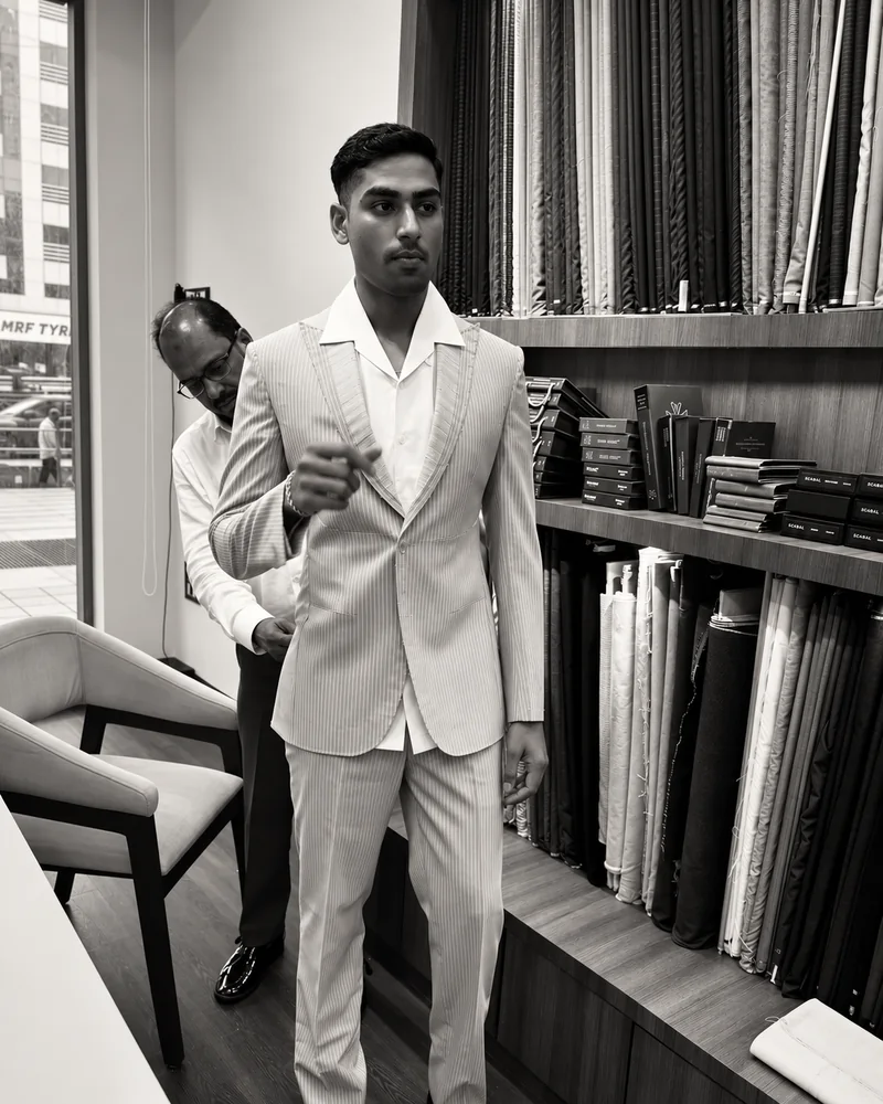 A fitting at the RAJASAB atelier