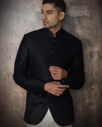 The black bandhgala, worn