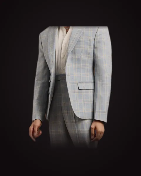 Single-breasted jacket in grey windowpane check