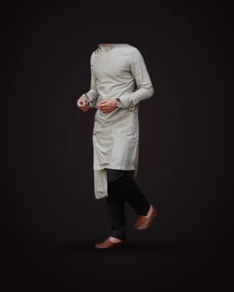 Kurta set in dove grey