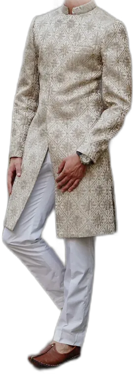 Ivory sherwani in ivory