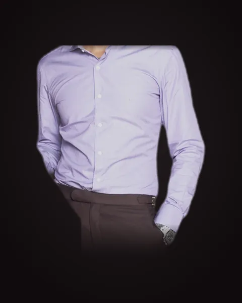 Cutaway-collar shirt in lilac