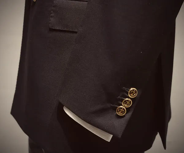 Classic Jacket: Metal buttons at the cuff · in navy.