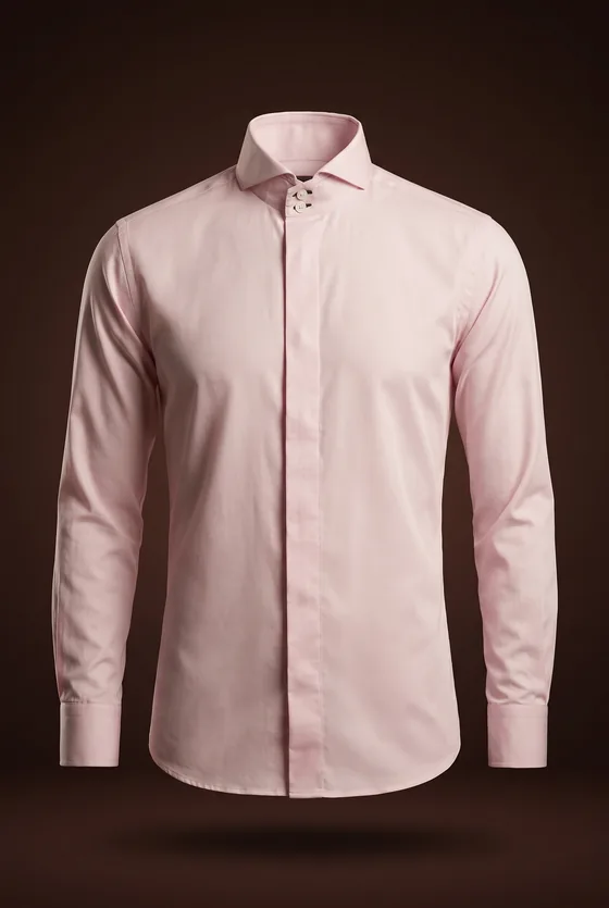 Milanese Shirt, pink, italian spread collar, roman cuff