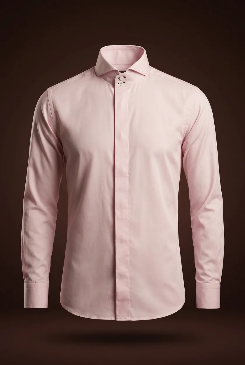Milanese Shirt, pink, italian spread collar, roman cuff