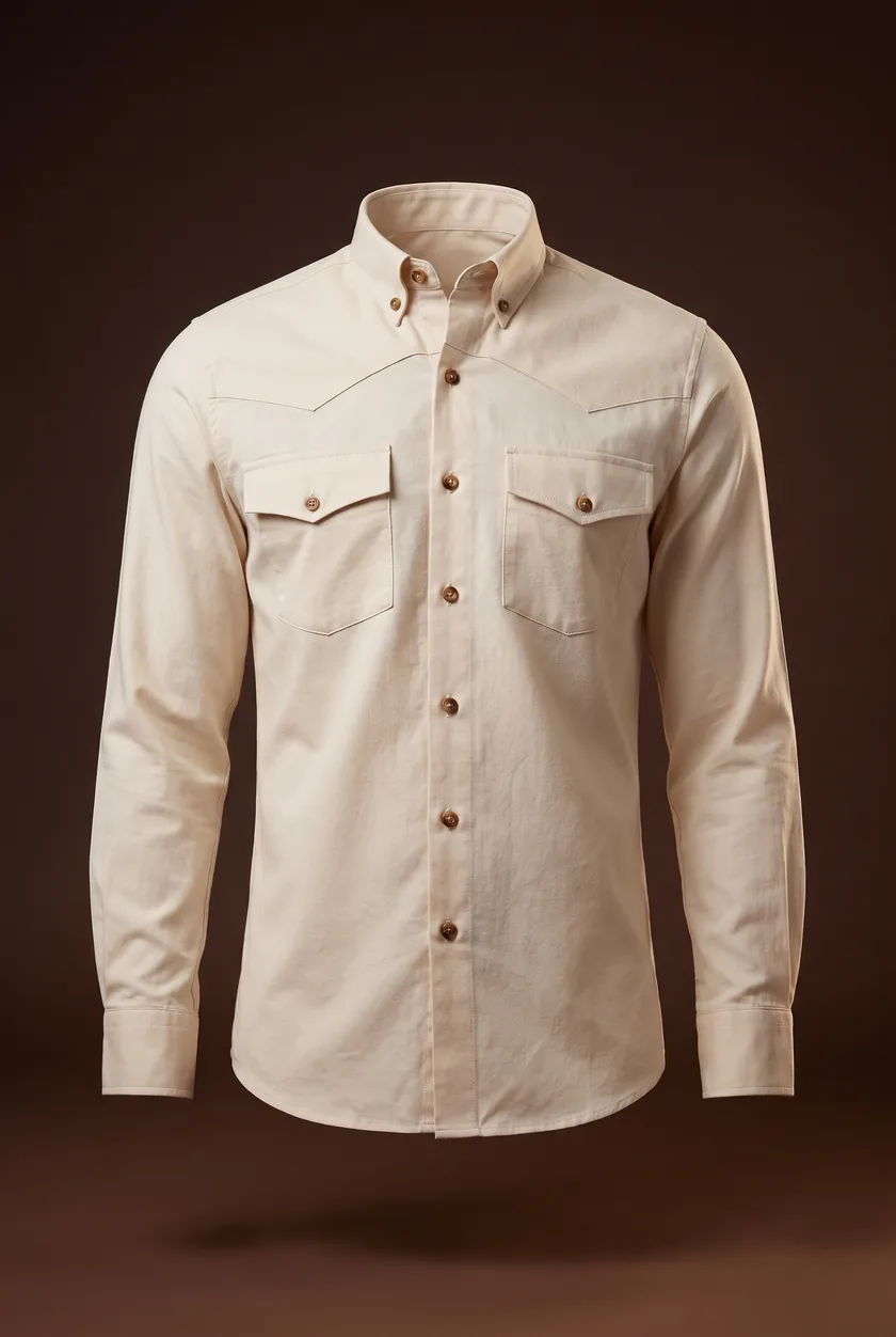 Ralph Shirt, ecru, button-down collar, chest pocket