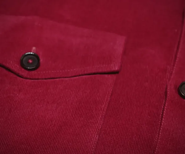 Tuscany Co-ord: Flap chest pocket · in red.