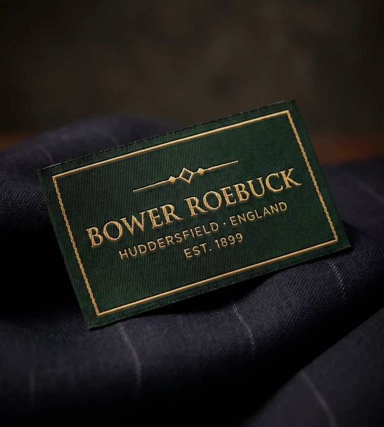 Bower Roebuck woven label on its cloth