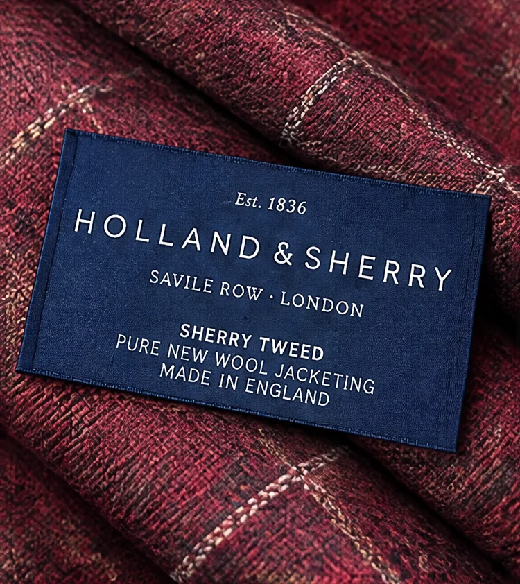 Holland & Sherry woven label on its cloth