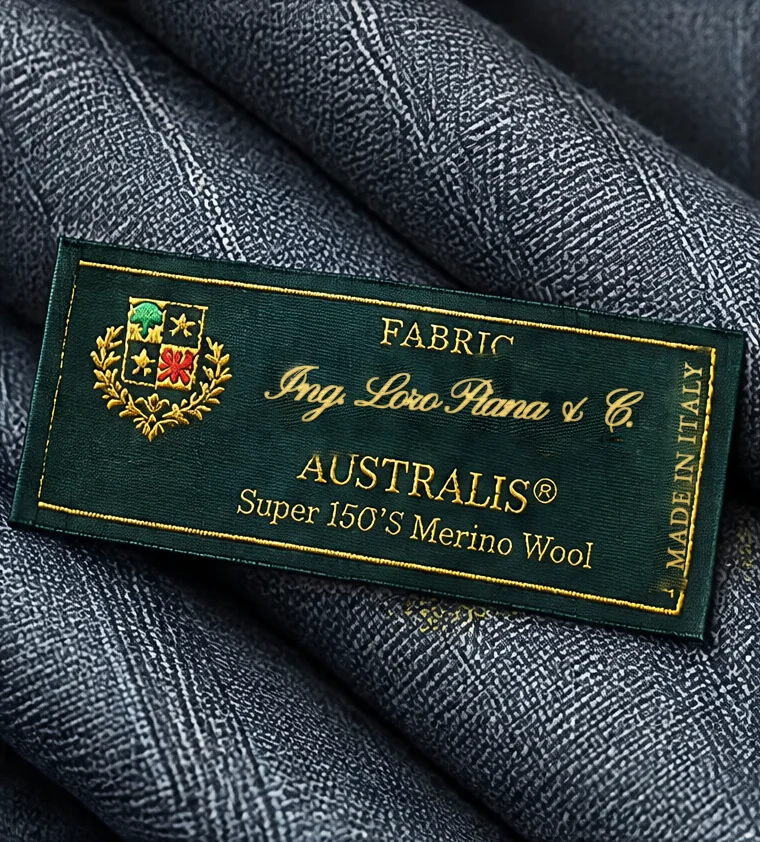 Loro Piana woven label on its cloth