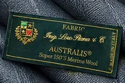 Loro Piana woven label on its cloth