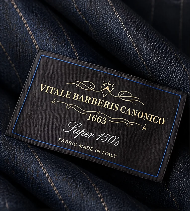 Woven label of Vitale Barberis Canonico on its cloth