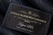 Vitale Barberis Canonico woven label on its cloth
